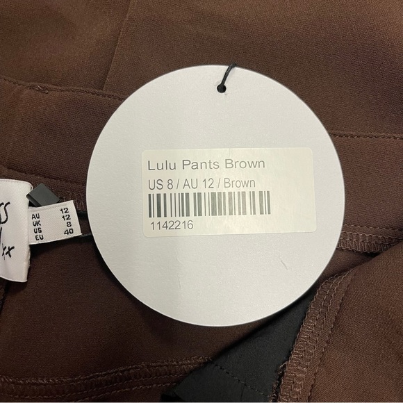 Princess Polly Pants Women's Size 8 US Brown Lulu Straight Leg High Waisted NWT - Picture 12 of 15